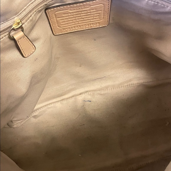 Authentic Coach Tan Leather Satchel Handbag - Picture 7 of 8